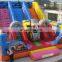 Funny giant inflatable car bouncer slide,Inflatable jumping obstacle with slide,inflatable dry slide for kids and adults