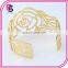 European fashion metal texture rose hollow opeaning bracelet