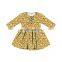 Boutique Quality Kids Clothes Girl Dress Flower Printing Girl Long-sleeved Dress