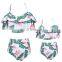 Mommy and Me Swimsuits High Waisted Family Matching Swimwear Baby Girls Floral  Bikini Set