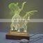 Customized USB Acrylic Board With Wood Lamp Base Kids 3D Led DIY Night Lights