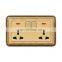 Universal Type 146 Double 3 pin Wall Socket With Switch Copper Wire Drawing Panel Sockets And Switches Electrical With LED Light
