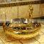 Oval basin series golden ceramic toilet washing hand basins