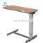 Top Sale Cheap Hospital Gas-spring Adjustable Height Plastic Overbed Table Overbed Panel For Patient Dinning
