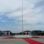 Outdoor stainless steel flagpole school cone electric hand shake