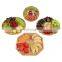 Bamboo Wood Plates Round Wooden Trays Dinnerware Set For Serving Fruits Set Of 4