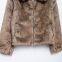 Fox yellow-brown natural color artificial fur coat, short style blouse with edgy girlish vibe