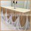 TC106K#23 wholesale beautiful modern light bule chiffon wedding decoration table skirting brial table skirt