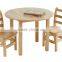 Round Kid's Wood Table with Two Chair Set