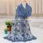 2016 Autumn Winter Large Long Plain Cotton Linen Lace Flower Scarf Quality Choice
