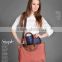 women shopping bag cotton canvas tote handbag matching genuine leather material