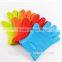 Heat resistant silicone oven gloves with fingers