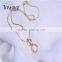 2015 new Korean fashion wild round shell necklace gold plated necklace wholesale pendant necklace for ladies