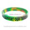 2016 most popular custom made silicone stripe rainbow wristbands