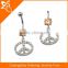 BR01717 crystal belly button rings , dangle moon and star belly navel ring