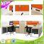KU-IK6+K3 Metal Cheap Office System Furniture 4 Seater Office Desk