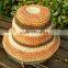 Zhejiang manufacture promotional crochet raffia straw summer hats