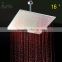 high quality 304 stainless steel bushes rainbow color bathroom accessories LED rainfall shower head 16 inch