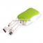 innovative product built in charging cable smart phone power charger / portable mobile power bank with LED light