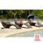 Luxury synthetic rattan outdoor lounge plastic beach sunbeds