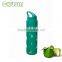 unique design transparent glass water bottle with high quality rubber silicone cover