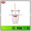 BPA Free 16 oz double wall acrylic tumbler with straw with lid