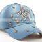 Korean style set auger washed denim women's casual cap hat