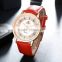 Leather strap women watch fashion red wristwatches
