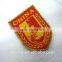Round high density woven label with serging border for kids garment