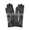 Fashion ladies sheepskin leather gloves with black bowknot cuff