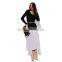 Pretty steps 2015 silver grey Flaired ong cotton midweight womens skirt bottoms design plus size