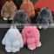 2016 Best Selling Christmas Gift Rabbit Bunny Fur Ball Keychain For Girl Bag