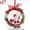 Hot Sales Christmas Decorations With Santa Claus Rattan Christmas Wreath Ornament