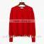 2016 new korean style spring winter autumn round neck long sleeve plain women sweater