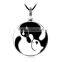 high end metal enamel yin yang cat necklace black and white animal pendant necklace for couple