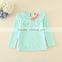 pink winter hot sale fleece children appliqued cheap price full sleeve tee for autumn girls good quality yellow t-shirts