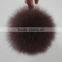 Myfur Brown Color Genuine Fox Fur Ball Wholesale Hat Accessory Pom Poms