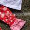 baby clothes Valentine outfit hot sell design kids boutique cute heart girls ruffle pant with necklace and headband set