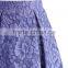 2016 Guangzhou Shandao New Fashion Design Summer Party Wear Women Ruffle A Line High Waist Knee Length Purple Lace Skirt