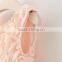 Hot Sale Queen Pink Petal Color Chiffon Sleeveless Sweet V Collar Lace Dress Kids Backless Birthday Party Outfit