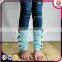 Fashion charming women's color soft knit square pattern winter wool leg warmers leg socks
