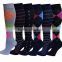 ZT-016 Custom High quality 15-20mmHg graduated recovery sport cotton compression socks diamond stockings