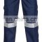 Mens 100% Cotton twill navy blue /orange reflective tape work pants