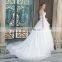 ED A-line Strapless Button Beads& Appliques Floor Length Organza Wedding Dress