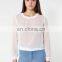 spring fashion sexy see-through shirt long slevee shirt chiffon shirt for women