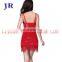 L-7005 Sexy shiny fabric fringe stage latin dance dress for women