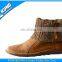 Fashionable suede flat boots for sale with woolen yarn