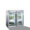 Stainless Steel Two Glass Door Storage Beer Cooler Fridge 2-10 Temperature Back Bar Beverage Display Cooler