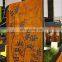 Customized high quality laser cutting corten rusted steel screen