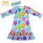 Boho Style Long Sleeve Floral Skull Ruffle Baby Girl Casual Dress